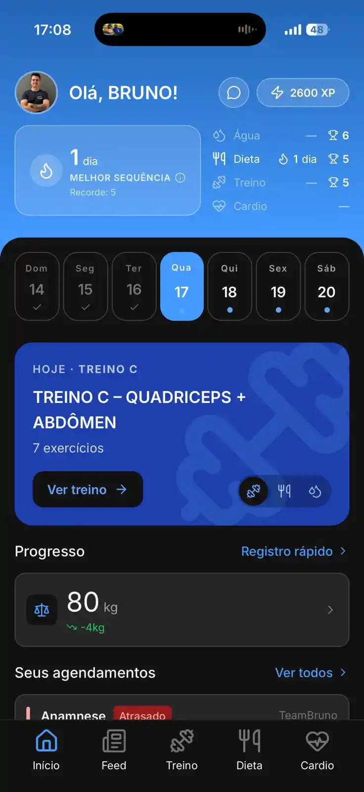 Tela inicial do app